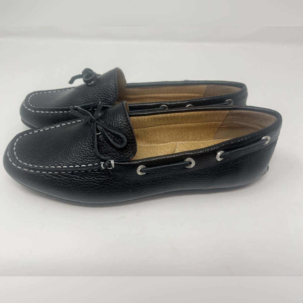 LANDS' END Loafers Joanne Classic Car Driver Shoes Black Leather Women's 7.5 NEW - Picture 2 of 9